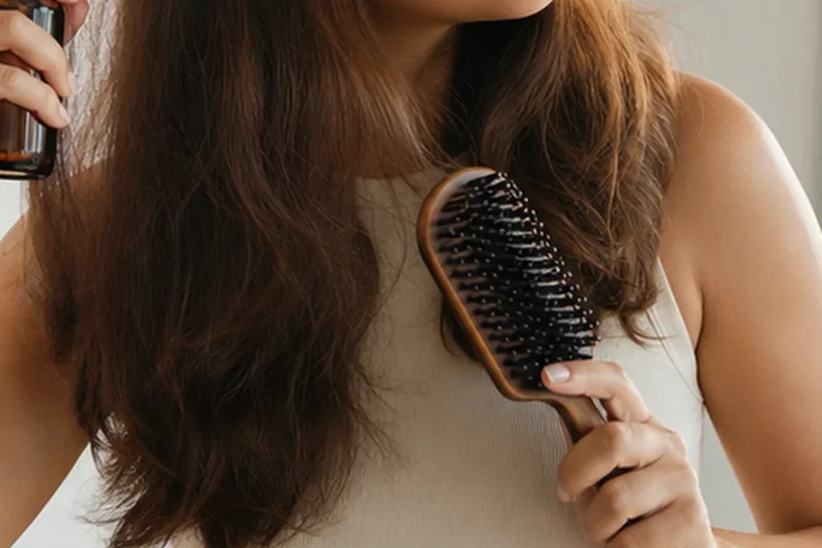 Emotionaler und authentischer Anwendungsmoment rund um Lockencreme für lockiges Haar