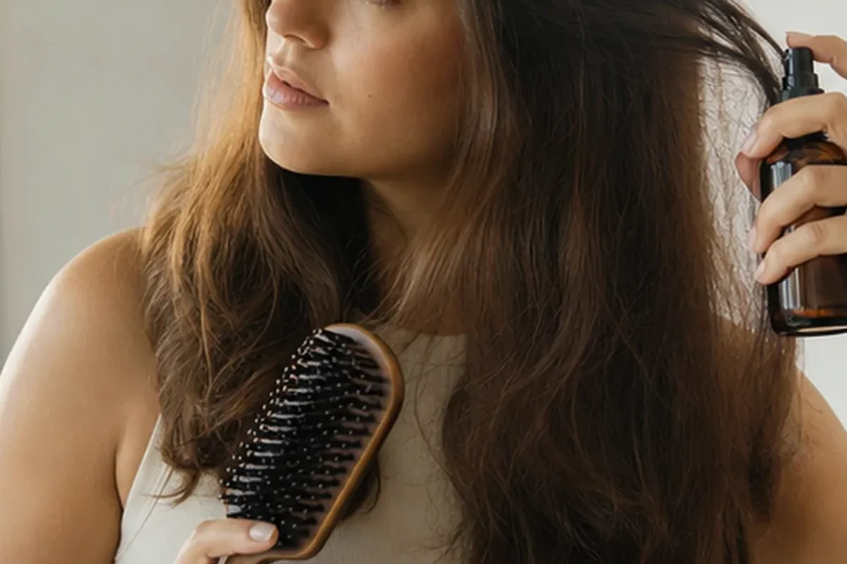 Authentischer Wohlfühlmoment passend zum Beauty-Thema Shampoo