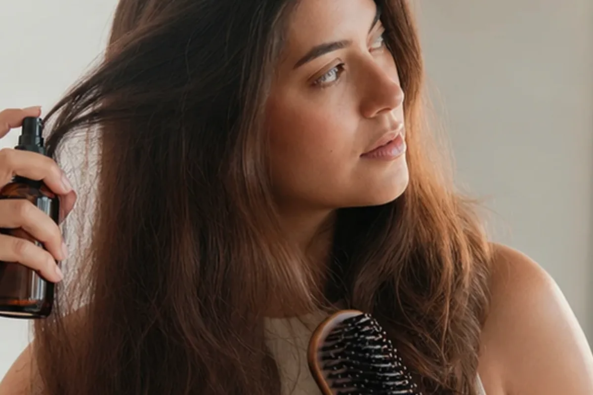 Authentischer Wohlfühlmoment passend zum Beauty-Thema Haaröl bei Haarbruch
