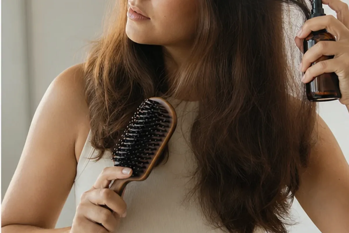 Authentische Beauty-Routine passend zum Thema Mildes Shampoo für feines Haar