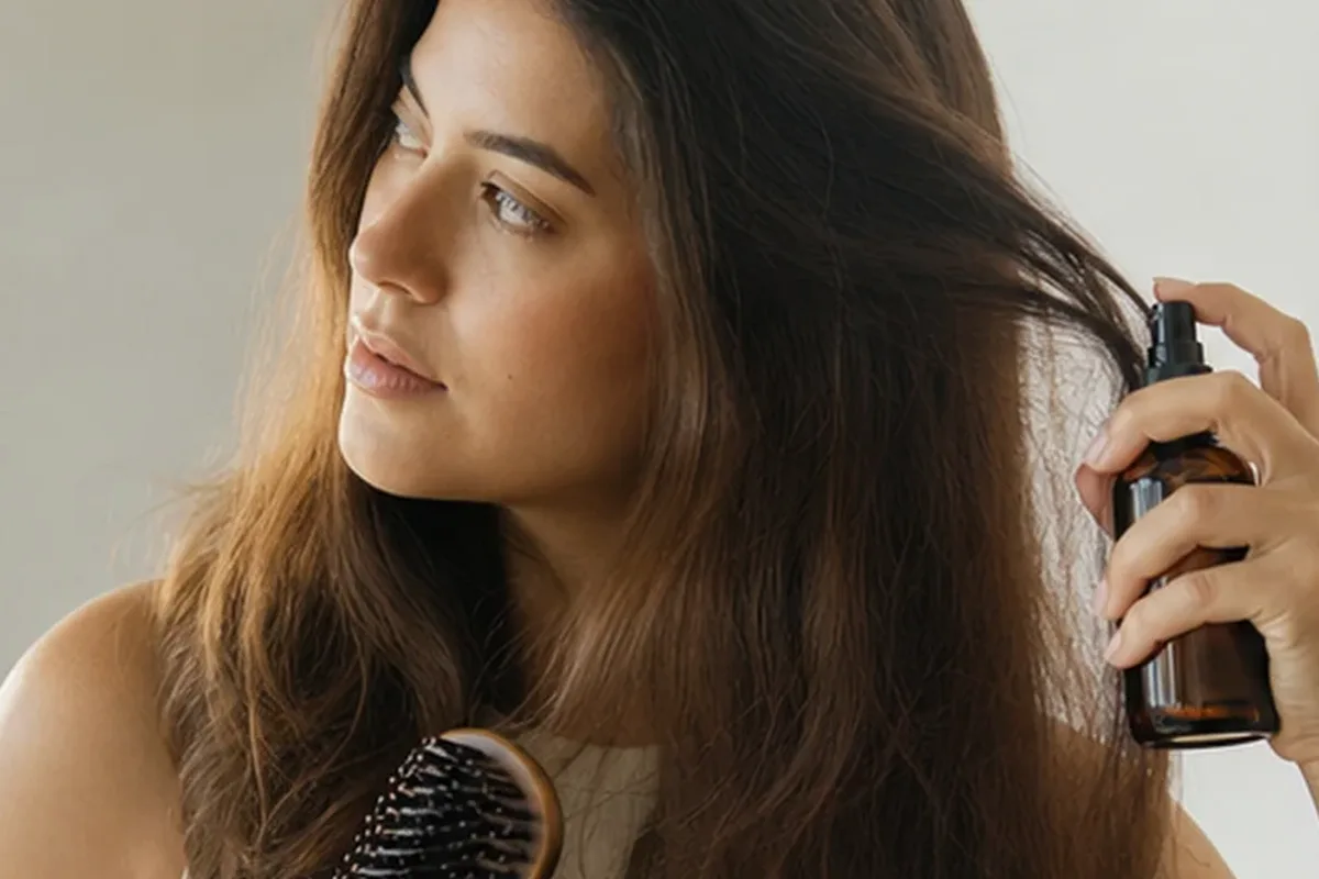 Authentische Beauty-Routine passend zum Thema Anti-Frizz-Pflege bei fettigem Ansatz