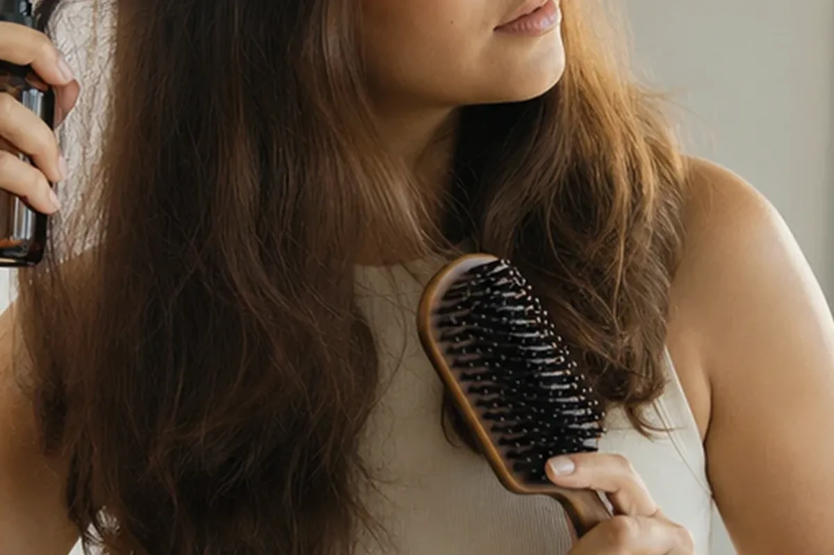 Authentischer Wohlfühlmoment passend zum Beauty-Thema Mildes Shampoo für empfindliche Kopfhaut
