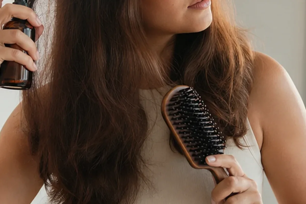 Authentische Beauty-Routine passend zum Thema Haaröl für trockenes Haar