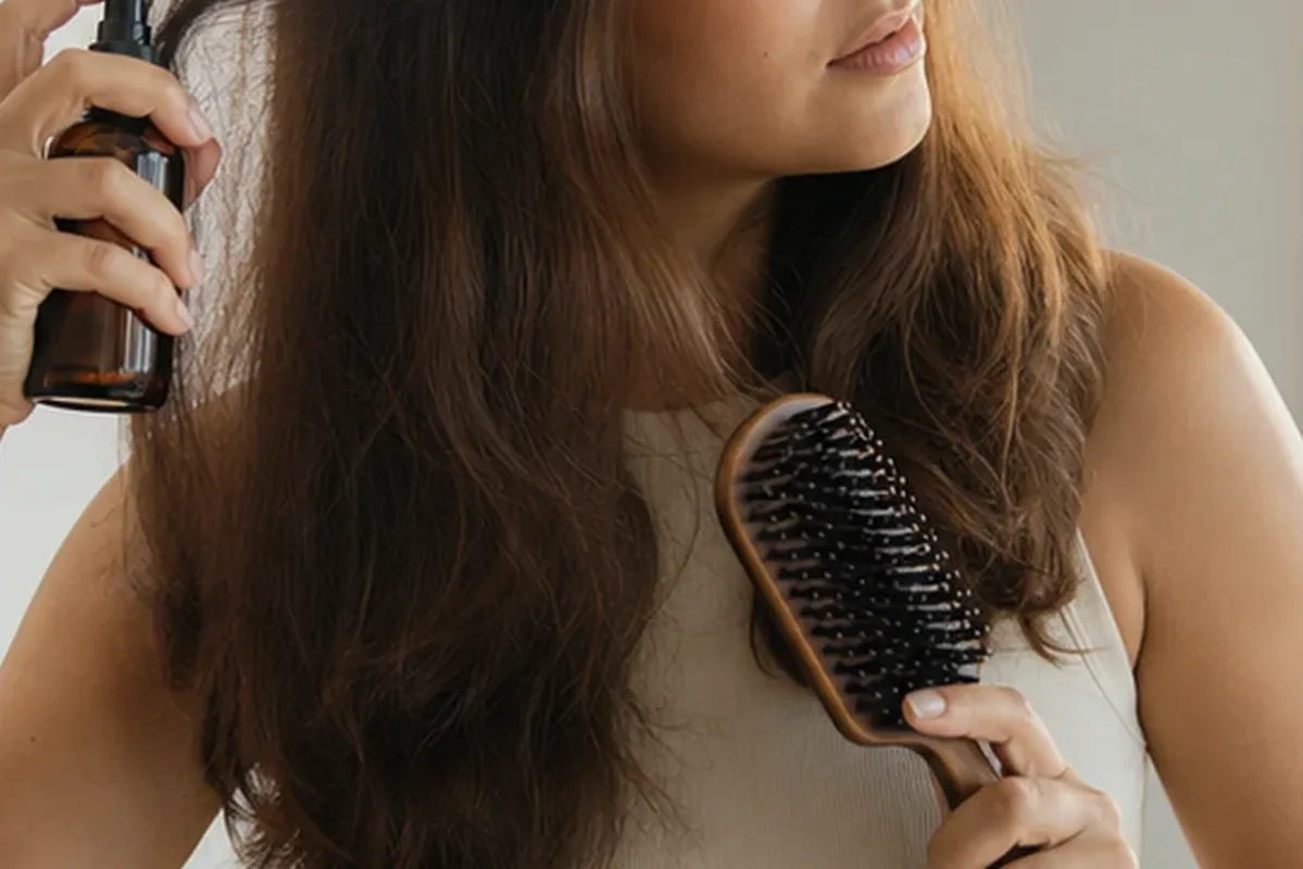 Authentische Beauty-Routine passend zum Thema Warmluftbürste für lockiges Haar