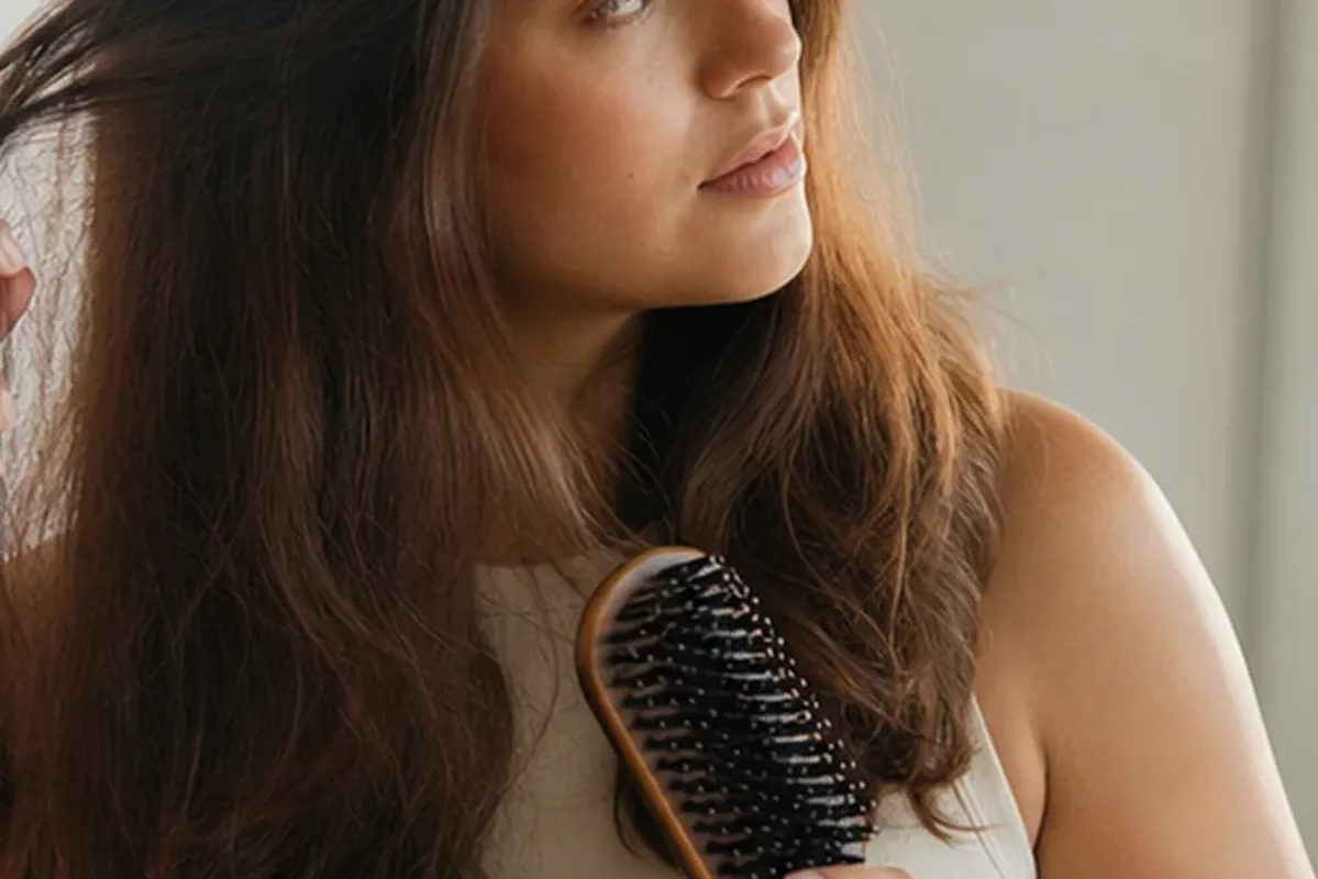 Authentischer Wohlfühlmoment passend zum Beauty-Thema Conditioner für trockenes Haar