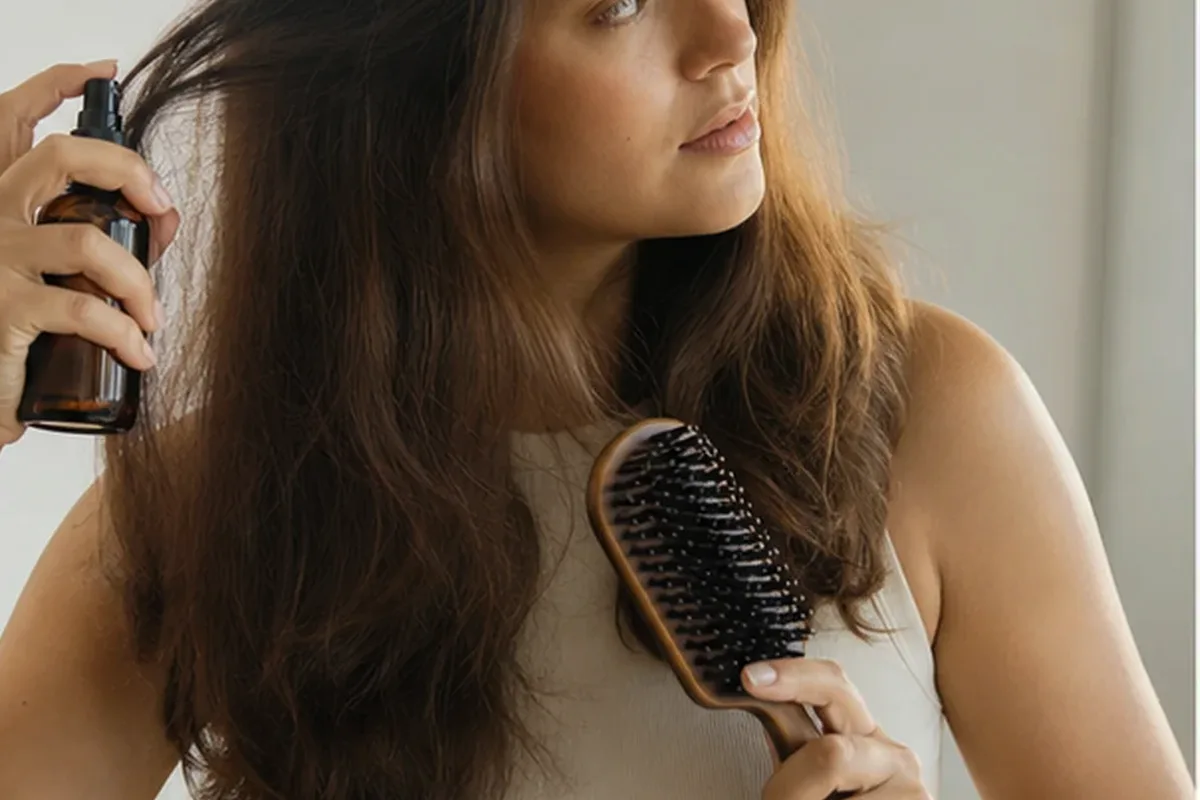Hochwertige Beauty-Inszenierung zu Auswahlkriterien für Trockenshampoo für trockenes Haar