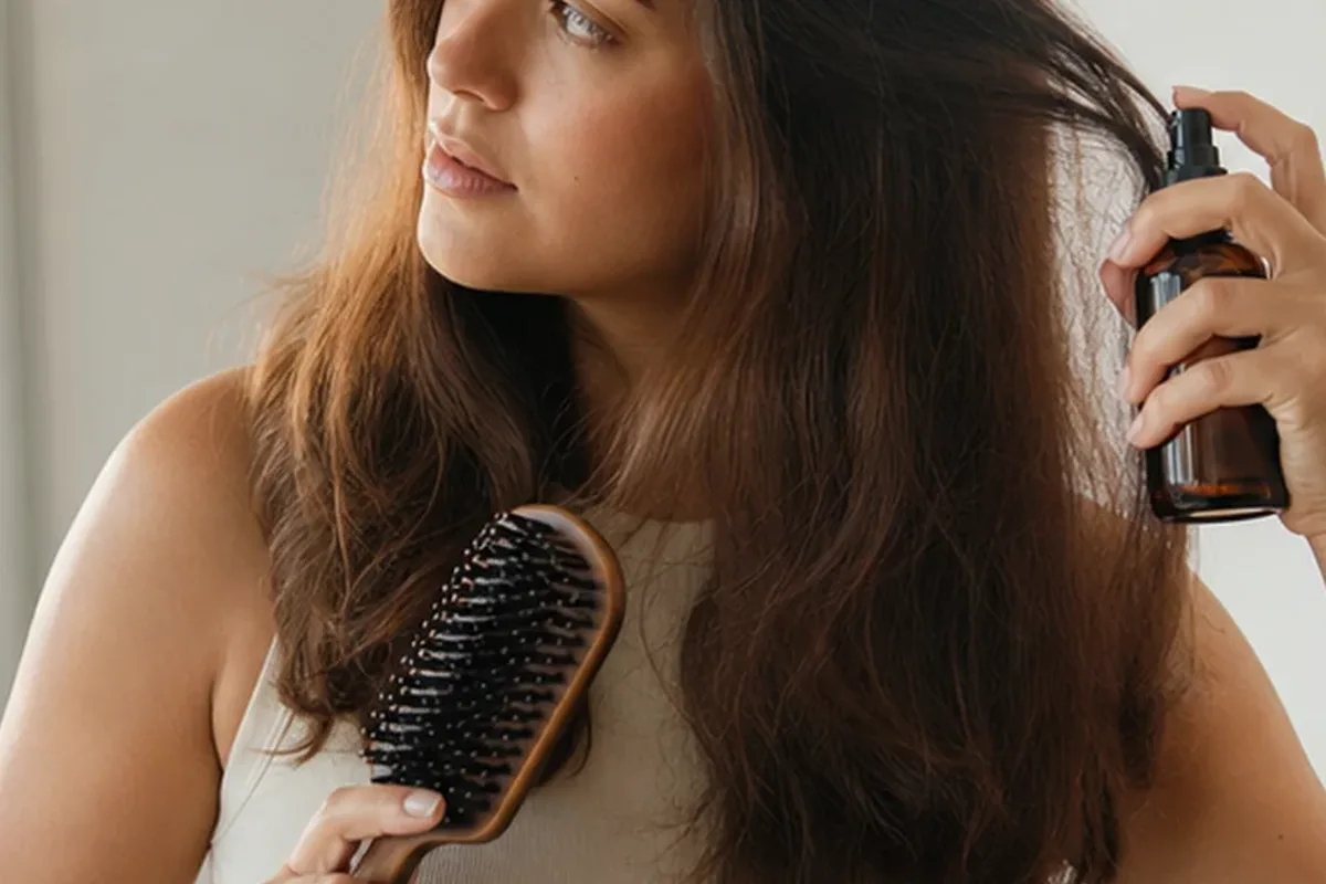 Redaktionelle Detailaufnahme zur Orientierung bei Trockenshampoo für trockenes Haar