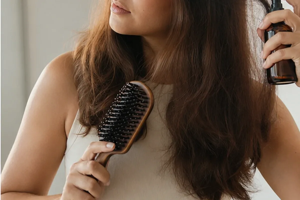 Redaktionelle Detailaufnahme zur Orientierung bei Silbershampoo bei Frizz
