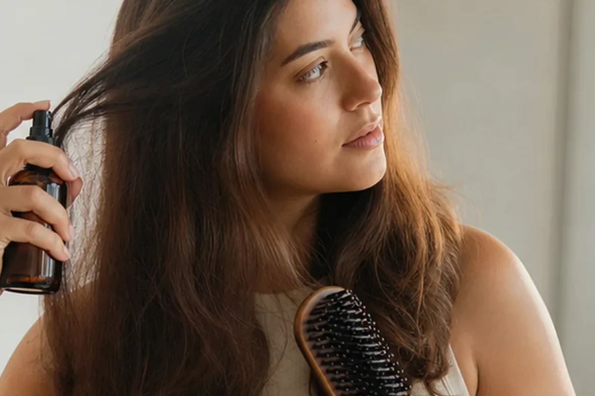 Authentische Beauty-Routine passend zum Thema Trockenshampoo bei Frizz