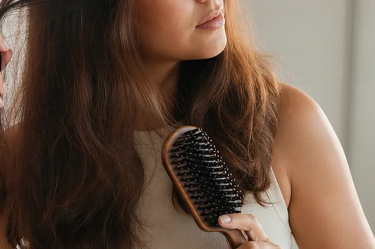 Emotionaler und authentischer Anwendungsmoment rund um Lockencreme für feines Haar