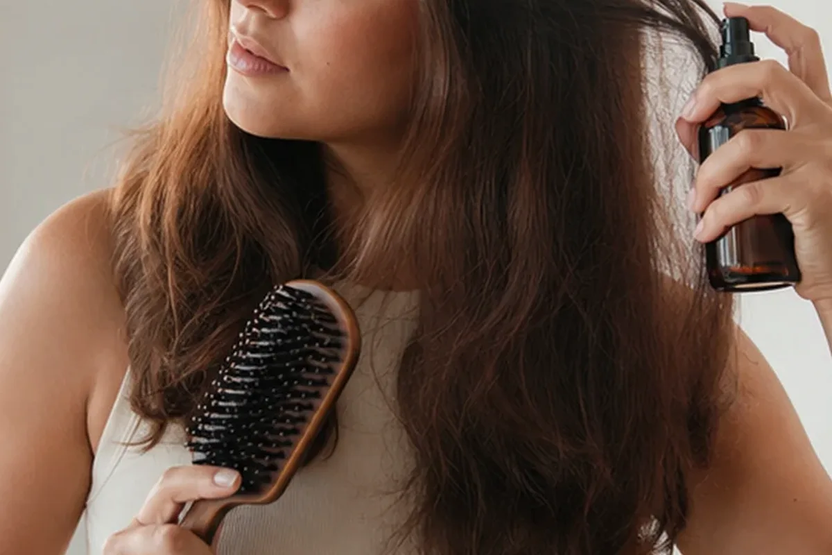 Hochwertige Beauty-Inszenierung zu Auswahlkriterien für Silbershampoo bei Haarbruch