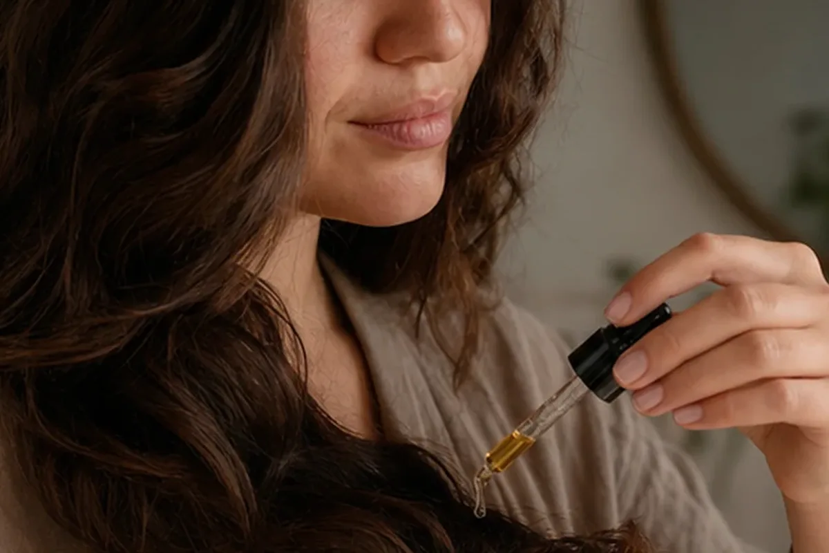 Authentischer Wohlfühlmoment passend zum Beauty-Thema Haarbürste für strapaziertes Haar