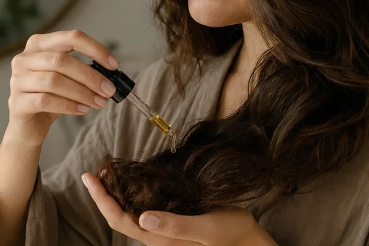 Authentischer Wohlfühlmoment passend zum Beauty-Thema Haarbürste für empfindliche Kopfhaut