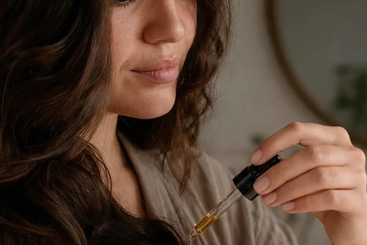 Authentischer Wohlfühlmoment passend zum Beauty-Thema Haarmaske für strapaziertes Haar