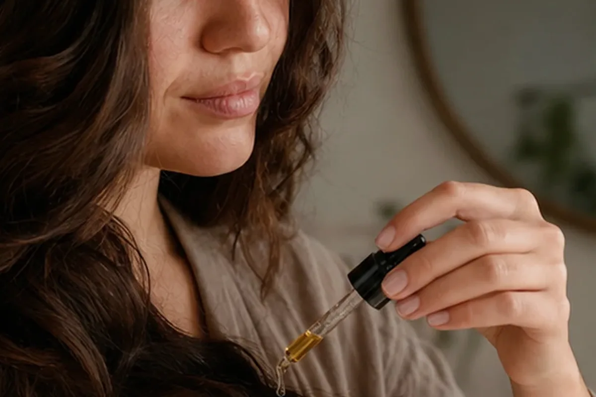 Authentischer Wohlfühlmoment passend zum Beauty-Thema Lockencreme für empfindliche Kopfhaut
