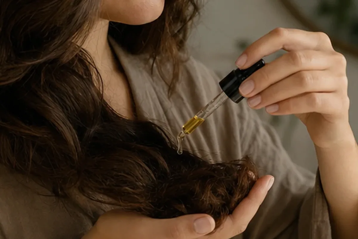 Redaktioneller Beauty-Moment zur Ausgangslage bei Kopfhautserum bei Haarbruch
