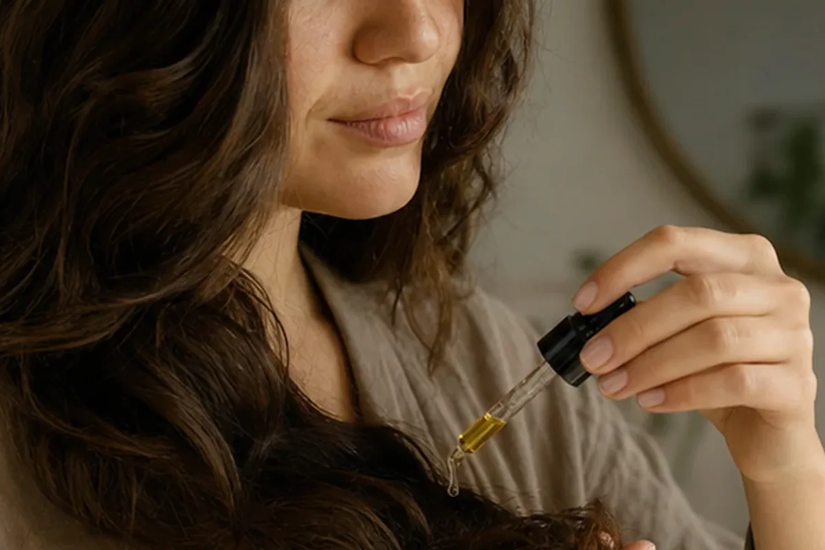 Authentische Beauty-Routine passend zum Thema Trockenshampoo für strapaziertes Haar