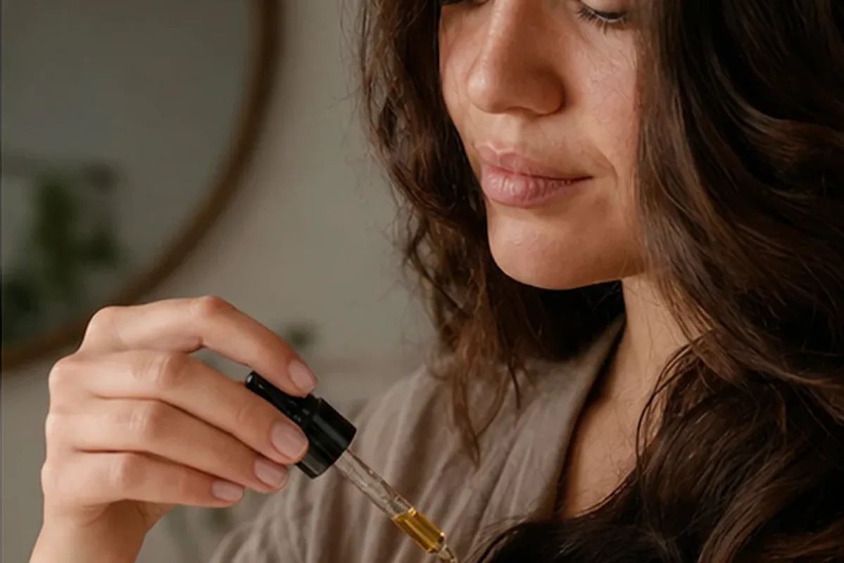 Redaktionelle Detailaufnahme zur Orientierung bei Anti-Frizz-Pflege bei Frizz