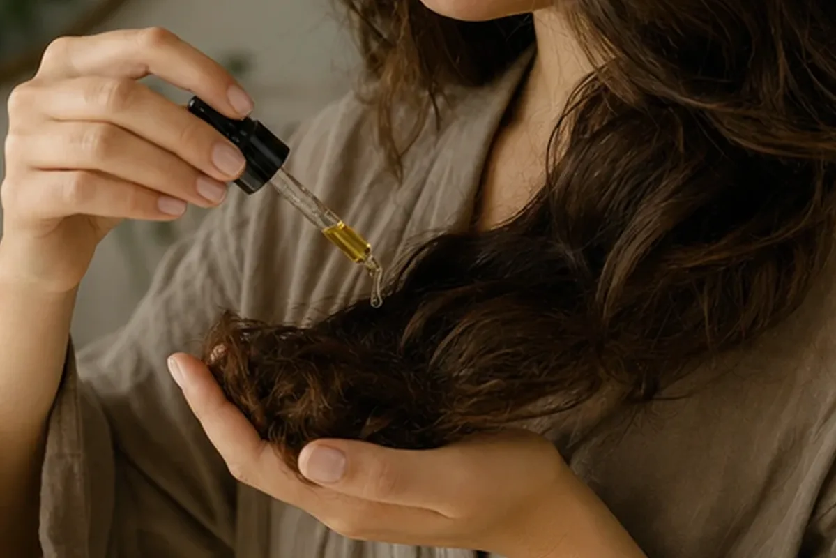 Authentische Beauty-Routine passend zum Thema Trockenshampoo für strapaziertes Haar