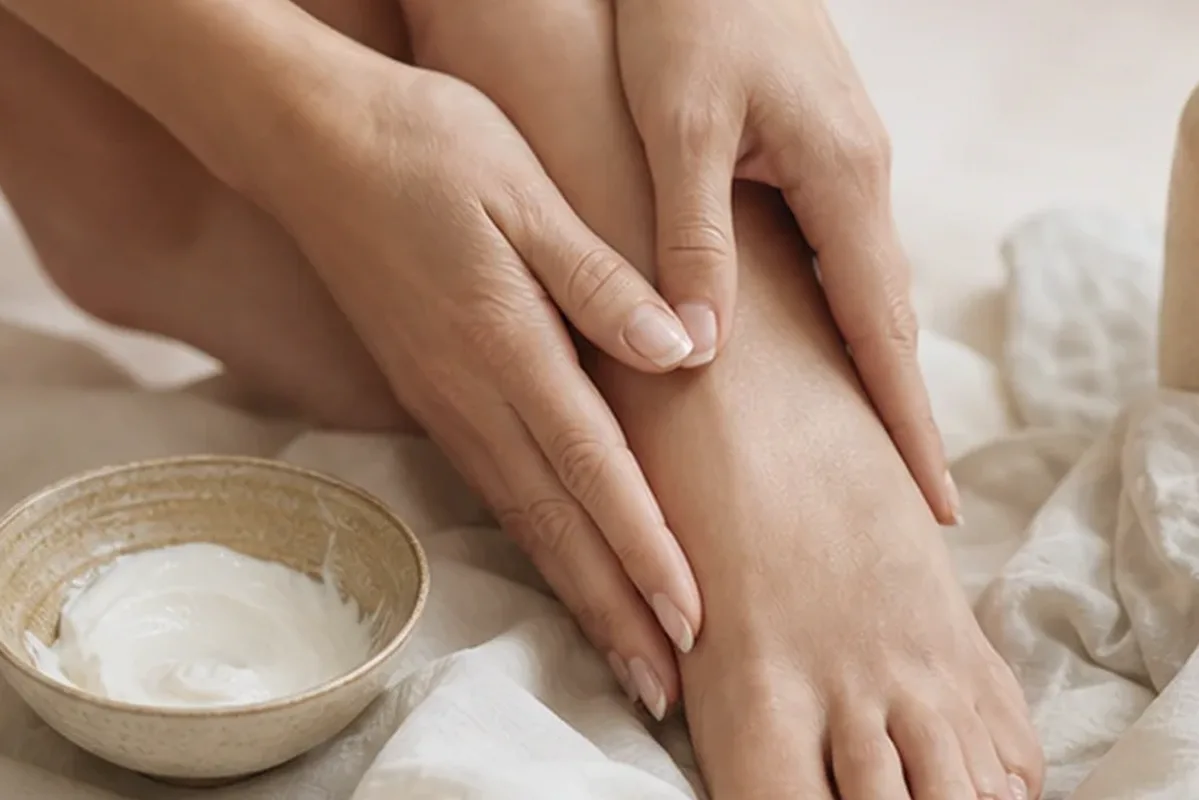 Hochwertige Beauty-Inszenierung zu Auswahlkriterien für Körperpeeling für trockene Haut