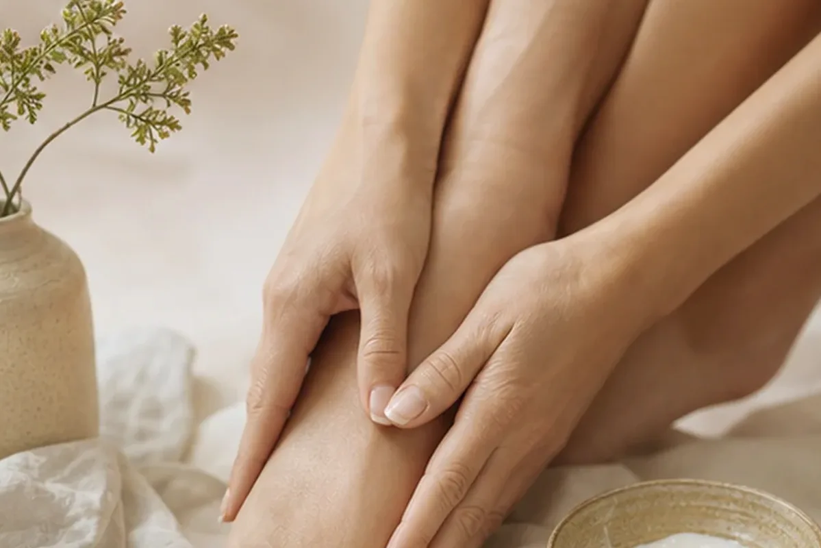 Hochwertige Beauty-Inszenierung zu Auswahlkriterien für Selbstbräuner für müde Füße