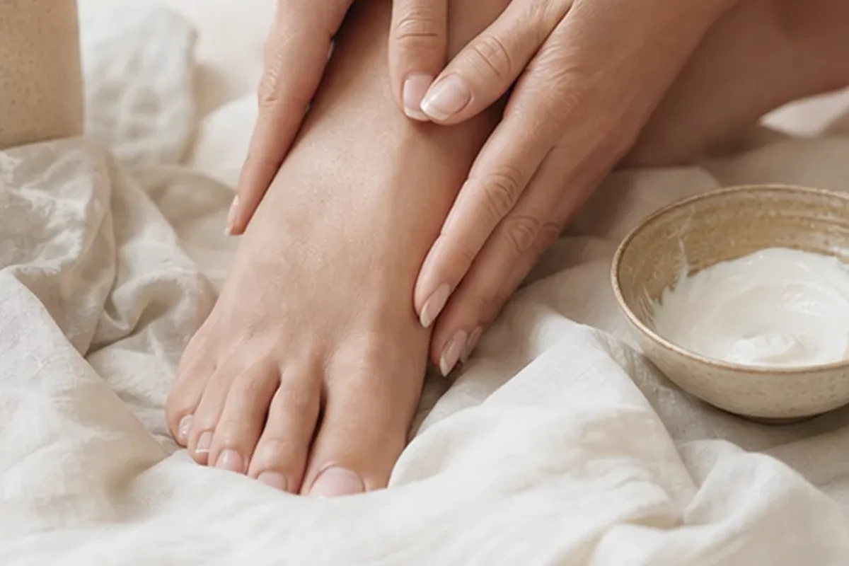 Redaktionelle Detailaufnahme zur Orientierung bei Sugaring-Paste für die Bikinizone