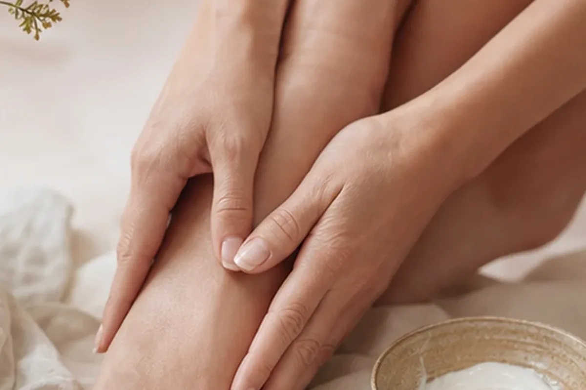 Redaktionelle Detailaufnahme zur Orientierung bei Sugaring-Paste bei eingewachsenen Haaren