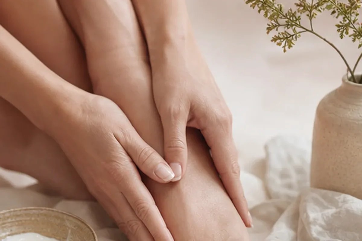 Hochwertige Beauty-Inszenierung zu Auswahlkriterien für Körperöl bei brüchigen Nägeln