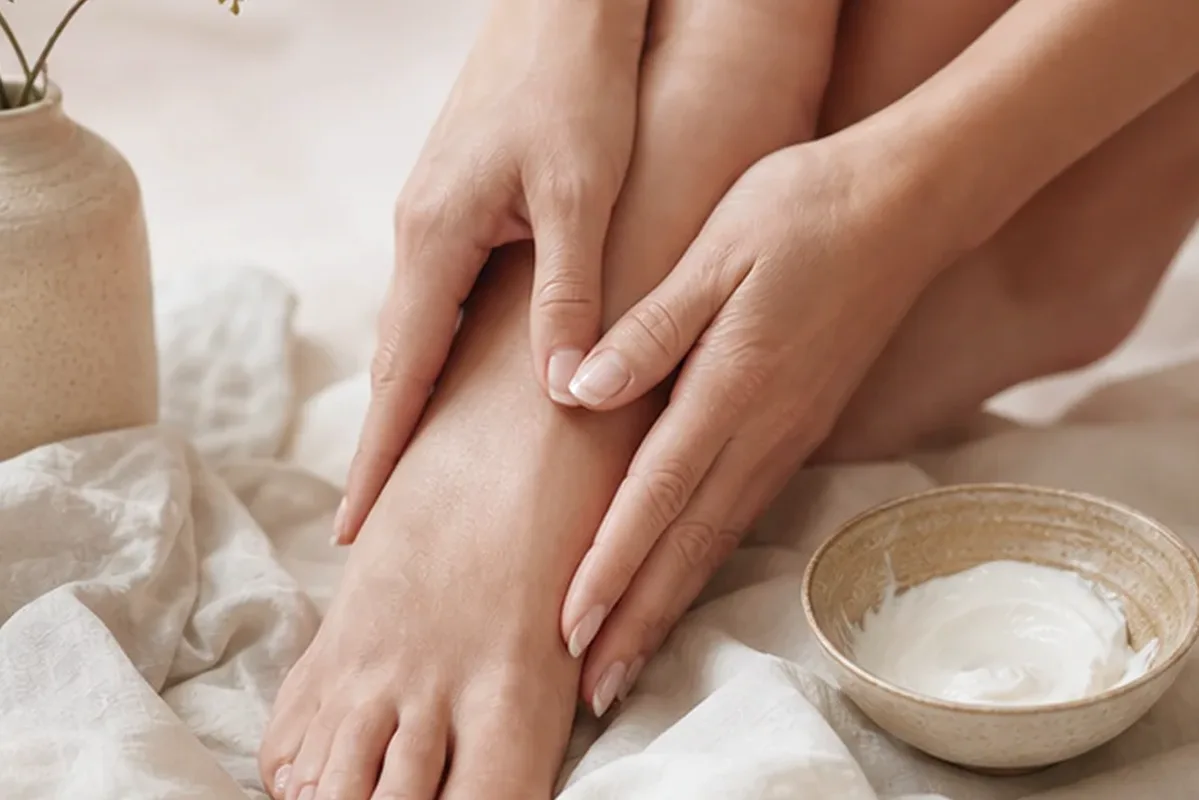 Hochwertige Beauty-Inszenierung zu Auswahlkriterien für Körperpeeling für trockene Haut