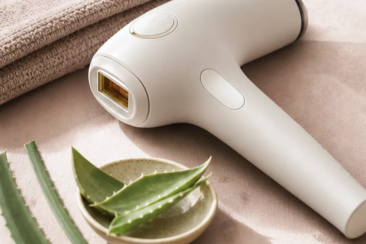 Redaktionelle Detailaufnahme zur Orientierung bei Waxing-Set für die Bikinizone