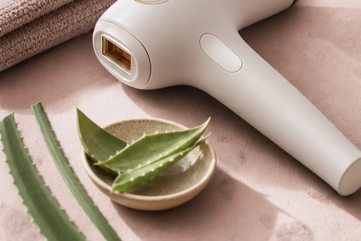 Hochwertige Beauty-Inszenierung zu Auswahlkriterien für IPL-Gerät für dunkle Haare
