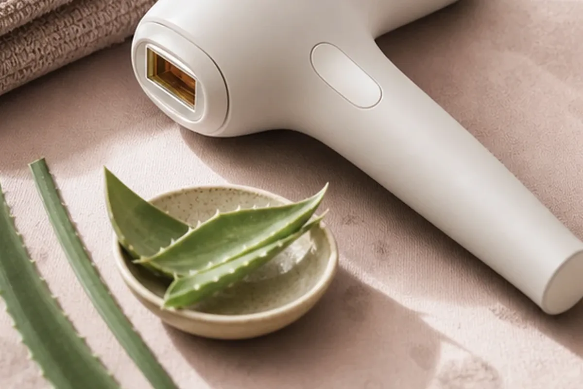 Hochwertige Beauty-Inszenierung zu Auswahlkriterien für IPL-Gerät bei Rasurbrand