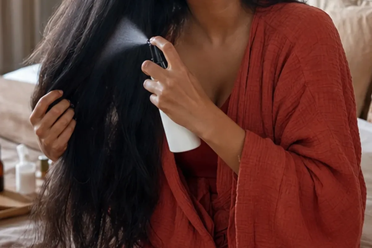 Authentische Beauty-Routine passend zum Thema Tiefenreinigungsshampoo für strapaziertes Haar