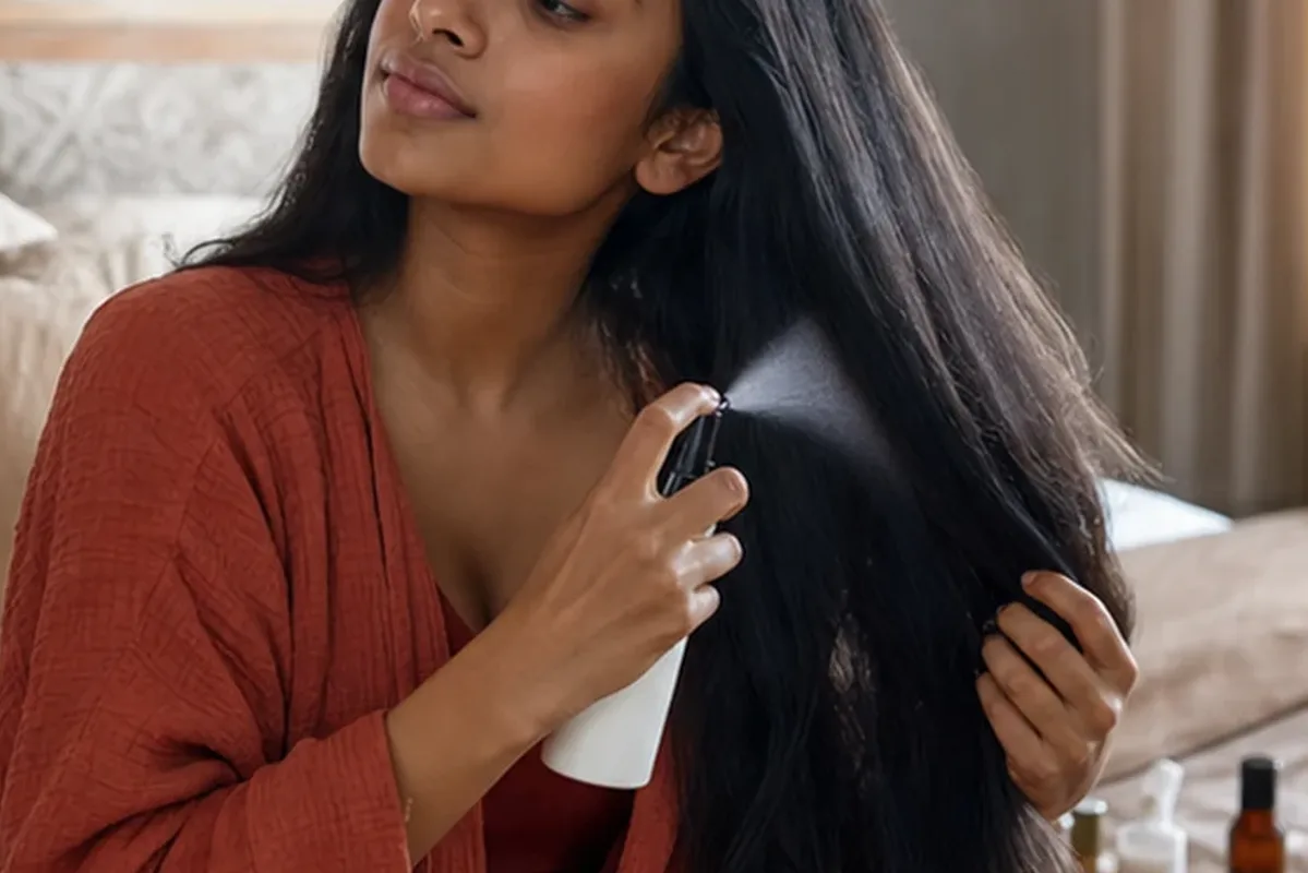 Authentische Beauty-Routine passend zum Thema Tiefenreinigungsshampoo für strapaziertes Haar