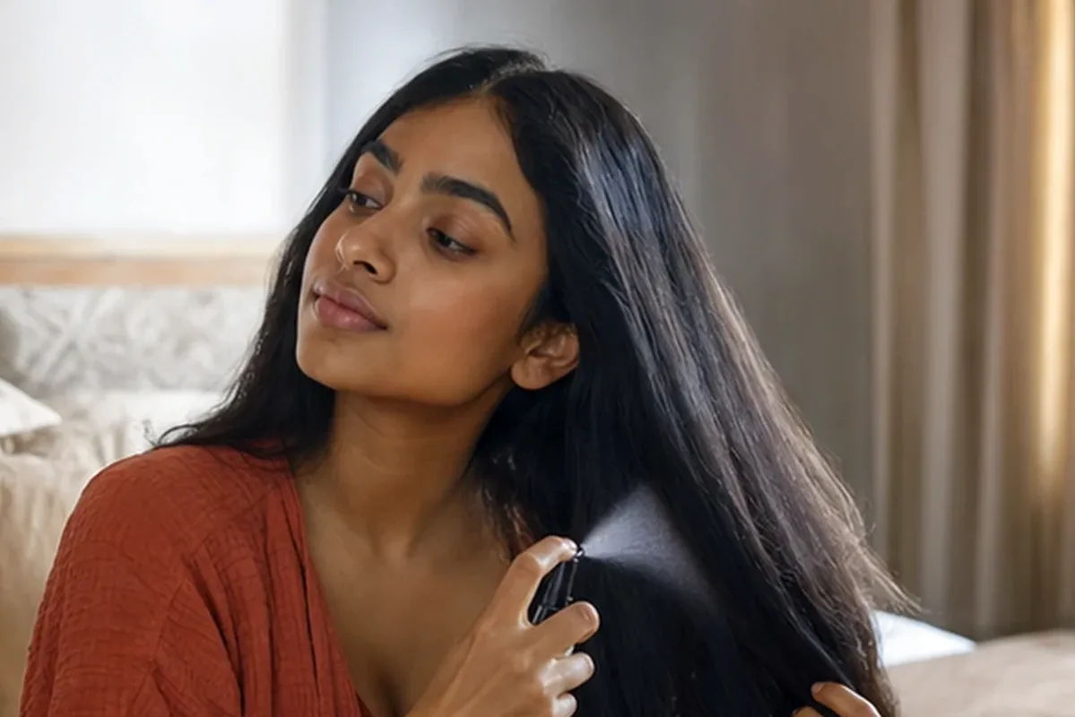 Redaktioneller Beauty-Moment zur Ausgangslage bei Haarbürste für empfindliche Kopfhaut