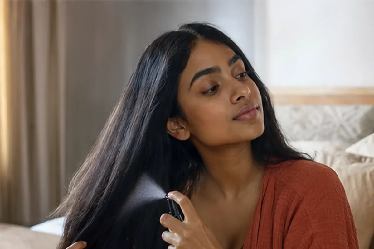 Redaktioneller Beauty-Moment zur Ausgangslage bei Haaröl bei Frizz