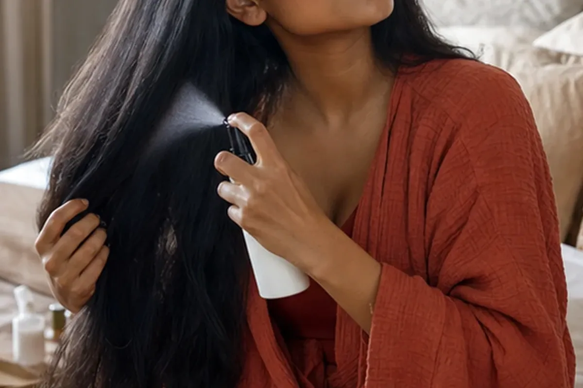 Authentische Beauty-Routine passend zum Thema Haartrockner für feines Haar