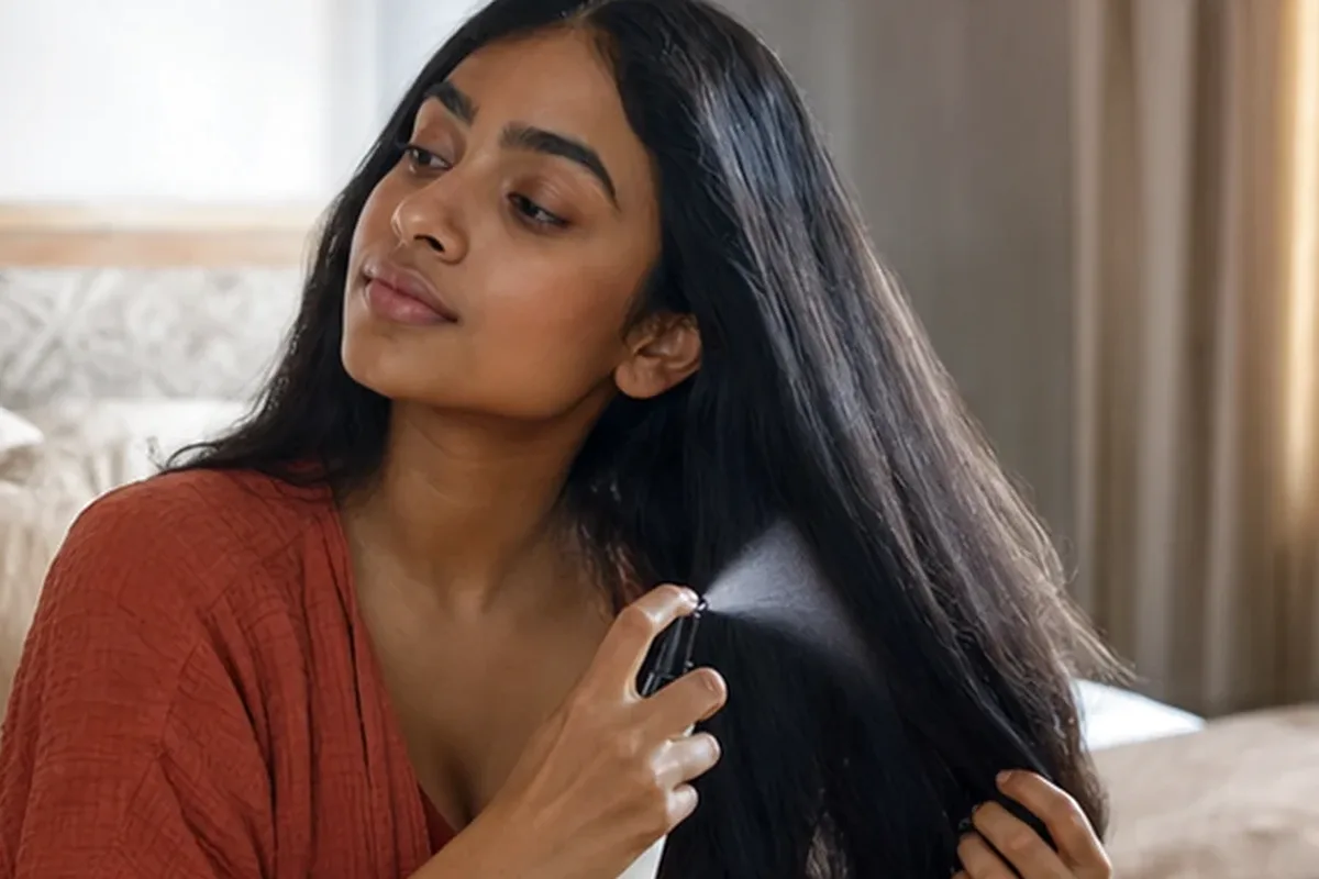 Authentische Beauty-Routine passend zum Thema Anti-Frizz-Pflege für trockenes Haar