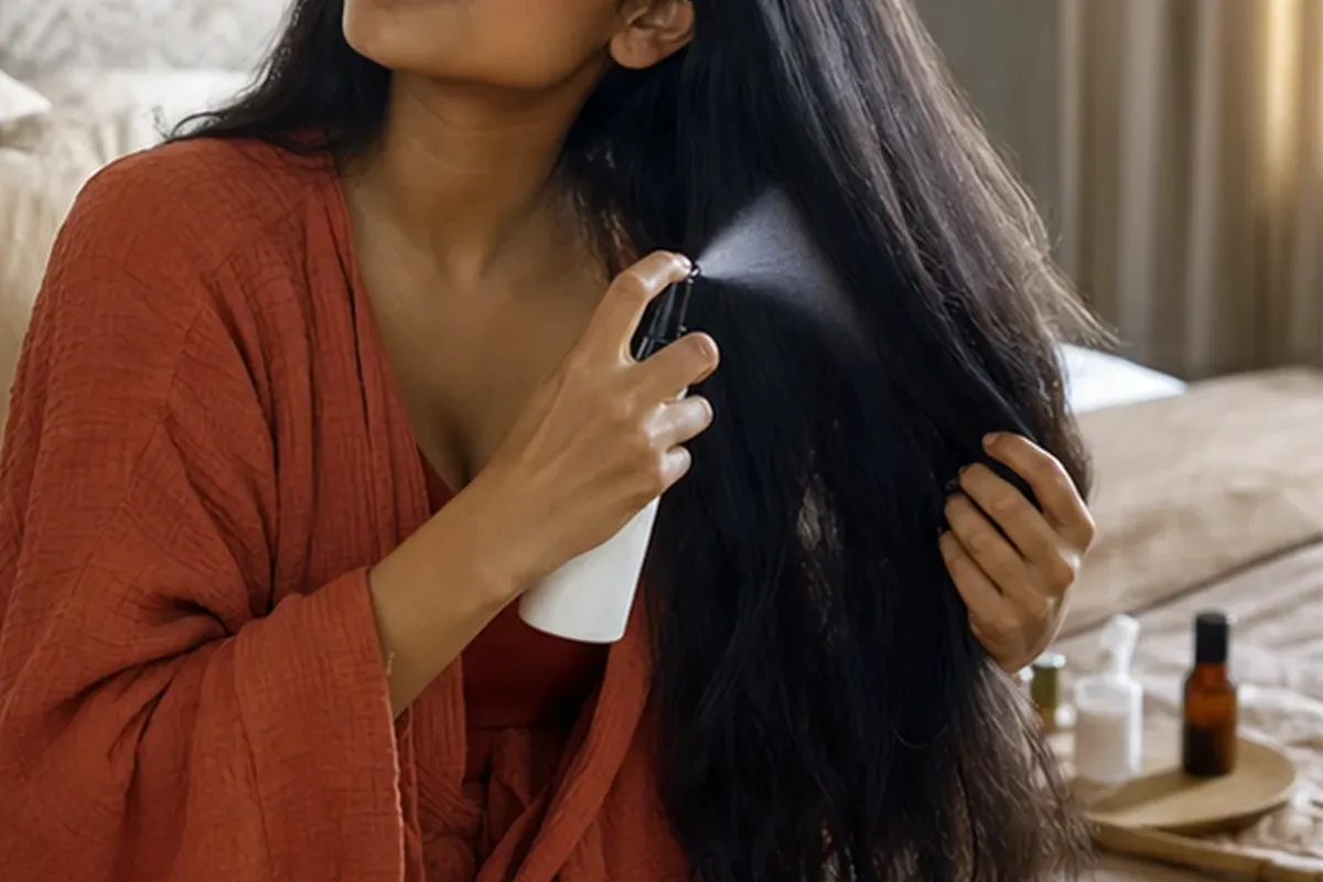 Authentischer Wohlfühlmoment passend zum Beauty-Thema Silbershampoo für empfindliche Kopfhaut