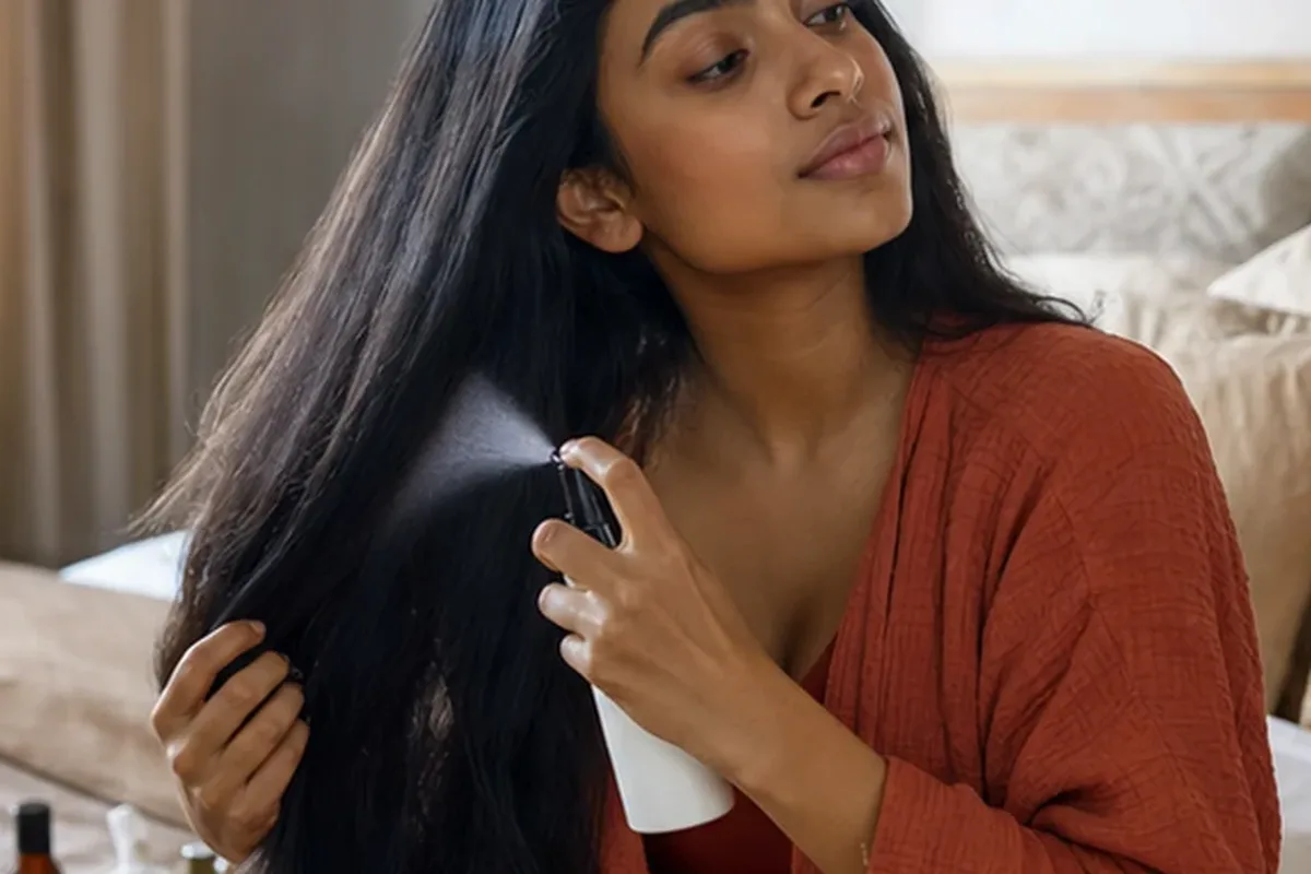 Emotionaler und authentischer Anwendungsmoment rund um Conditioner für empfindliche Kopfhaut