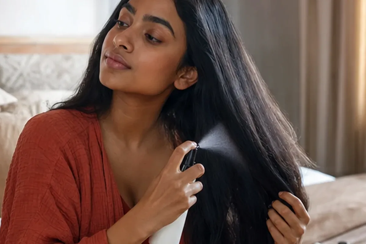 Emotionaler und authentischer Anwendungsmoment rund um Conditioner für lockiges Haar