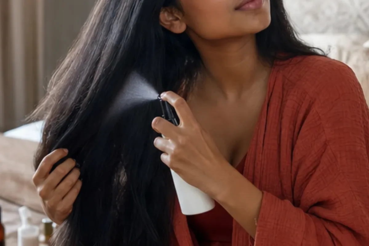 Redaktioneller Beauty-Moment zur Ausgangslage bei Volumenspray für strapaziertes Haar