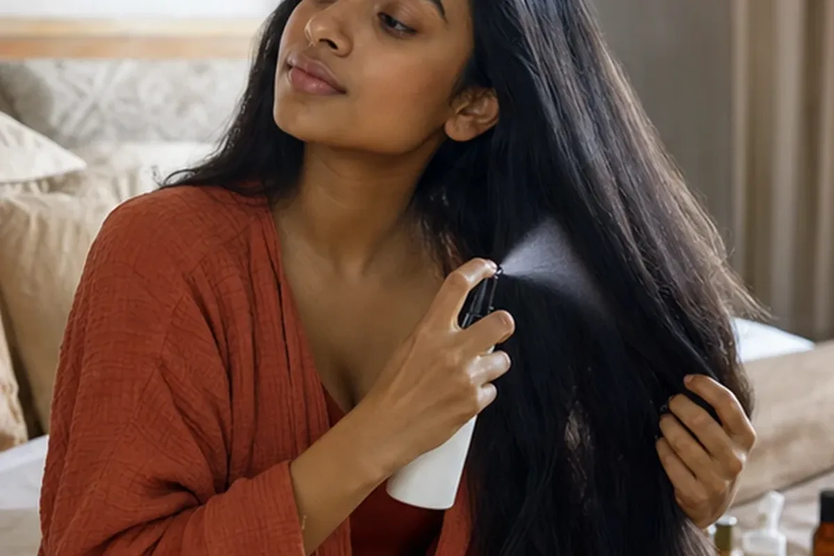 Authentische Beauty-Routine passend zum Thema Hitzeschutz bei fettigem Ansatz