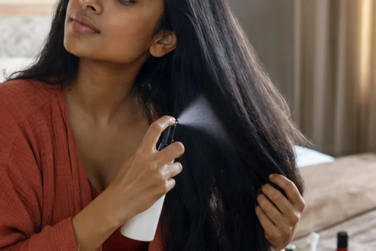Authentische Beauty-Routine passend zum Thema Tiefenreinigungsshampoo bei Haarbruch