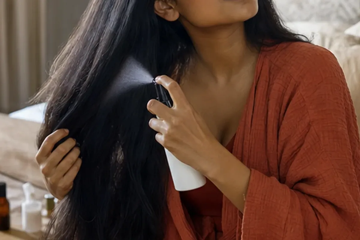 Authentische Beauty-Routine passend zum Thema Mildes Shampoo bei Frizz