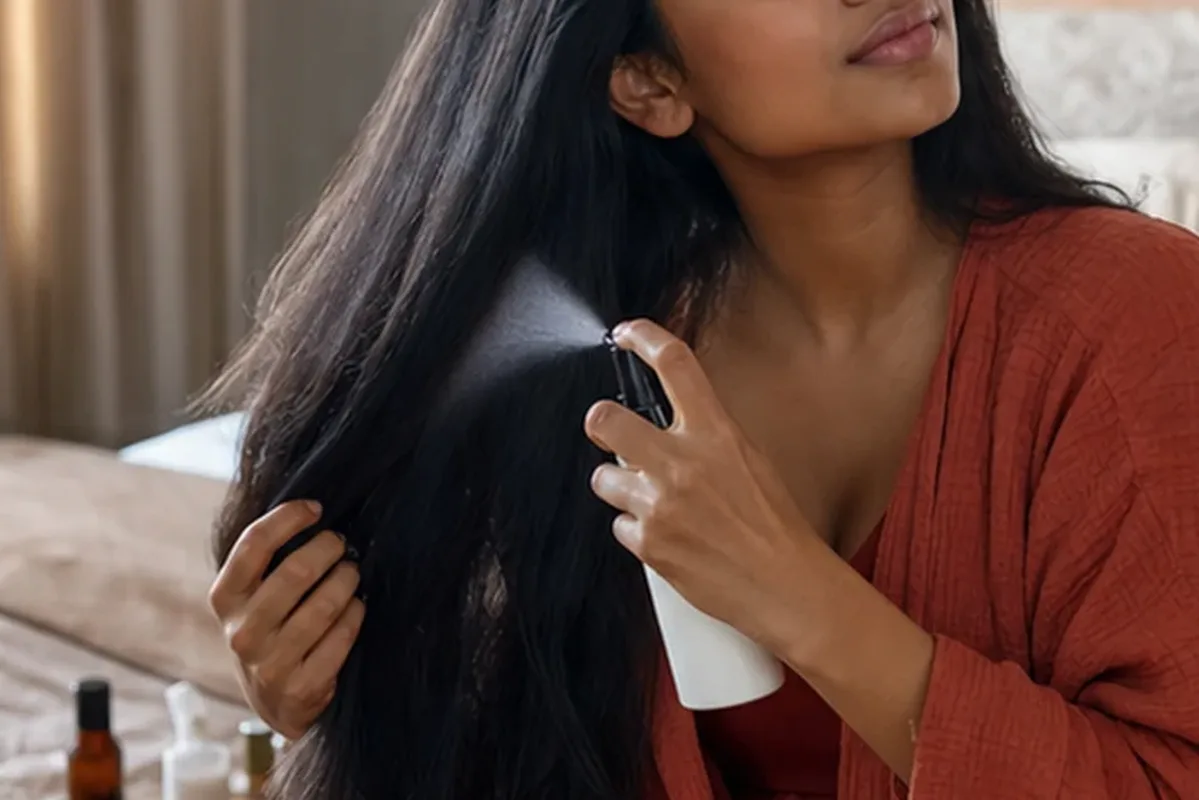 Redaktioneller Beauty-Moment zur Ausgangslage bei Haaröl für lockiges Haar