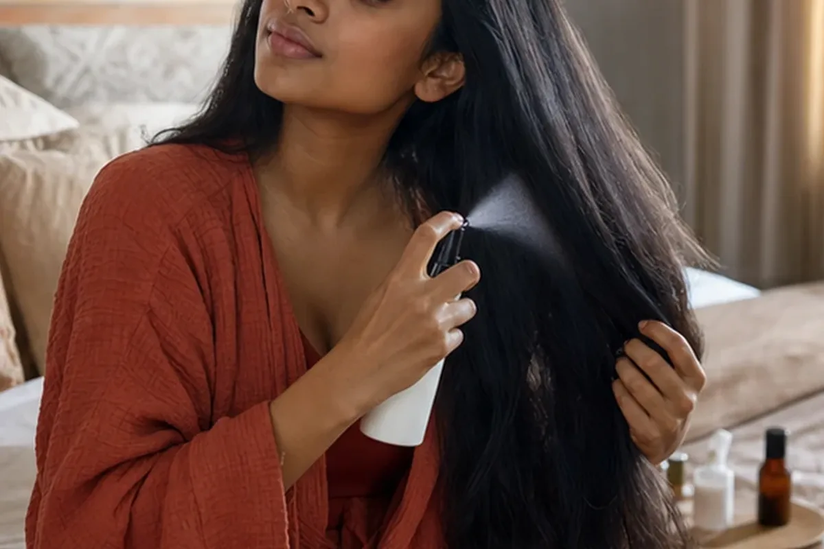 Authentischer Wohlfühlmoment passend zum Beauty-Thema Lockencreme für lockiges Haar
