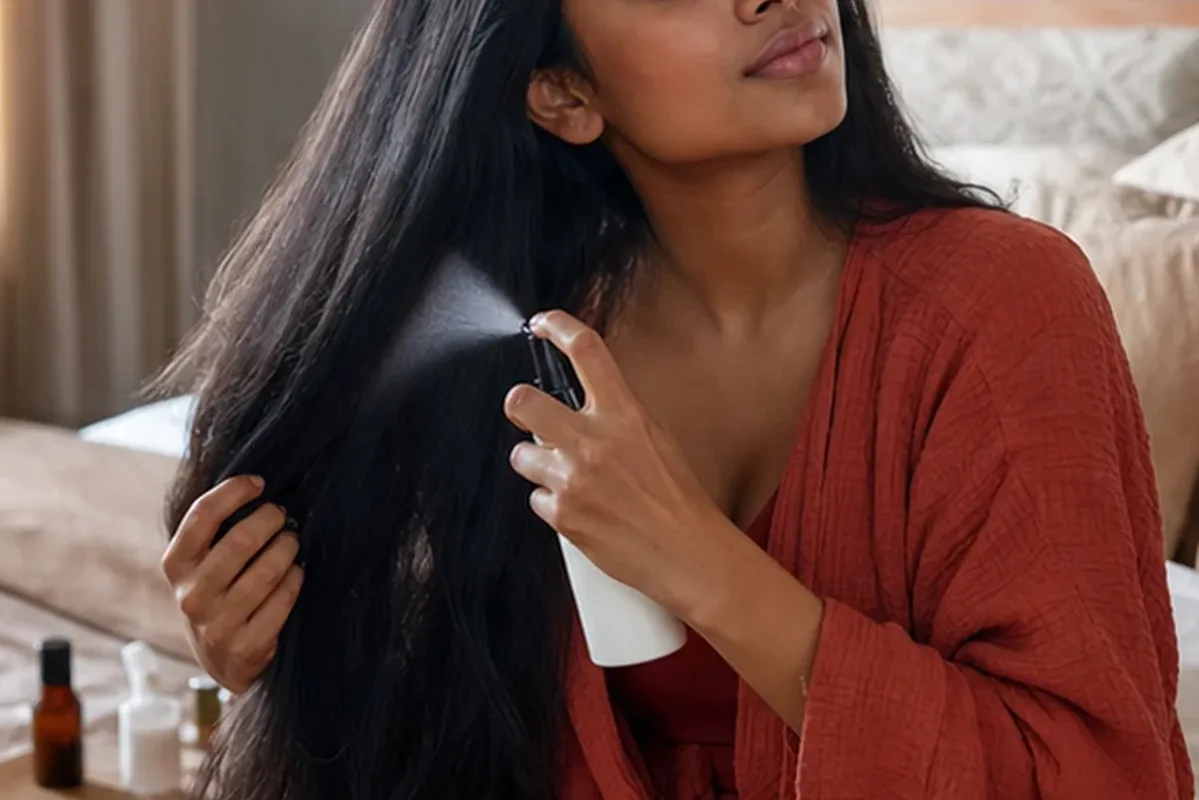 Authentische Beauty-Routine passend zum Thema Haaröl bei Haarbruch