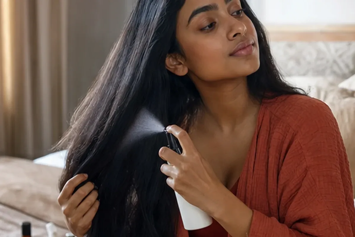 Authentische Beauty-Routine passend zum Thema Anti-Frizz-Pflege für feines Haar
