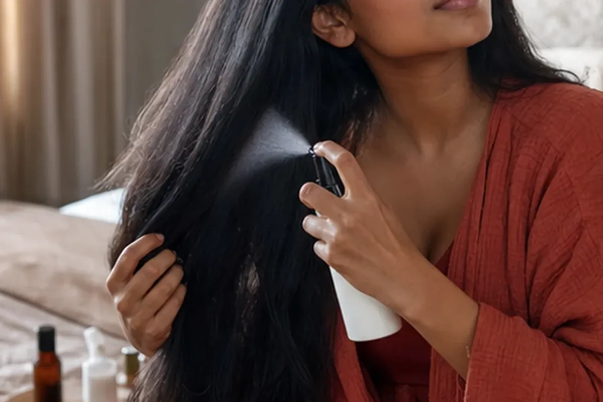 Emotionaler und authentischer Anwendungsmoment rund um Conditioner für empfindliche Kopfhaut